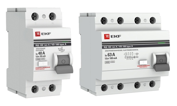 УЗО двух- и четырехполюсные ВД-100 тип A PROxima EKF