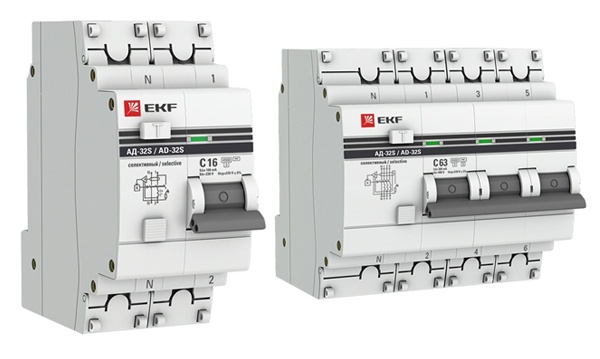 Дифференциальные автоматы двух и четырехполюсные АВДТ АД-32 селективный тип АС PROxima EKF