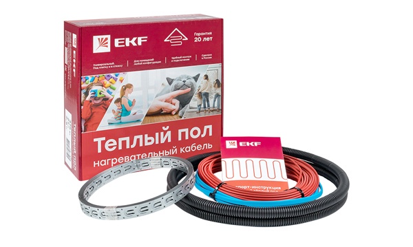Кабельный теплый пол EKF PROxima в стяжку, под плитку и ламинат