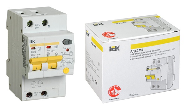 Дифференциальные автоматы селективные АД12MS 2P тип А IEK