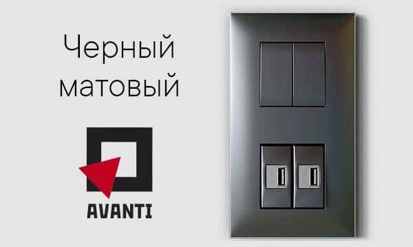 Механизмы коллекции ЭУИ DKC Avanti черный матовый