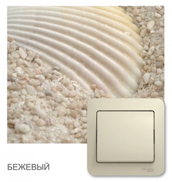 Механизмы в сборе с рамкой Glossa бежевый