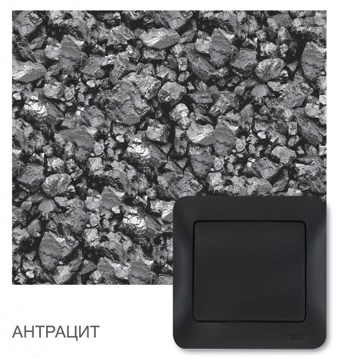 Механизмы в сборе с рамкой Glossa антрацит