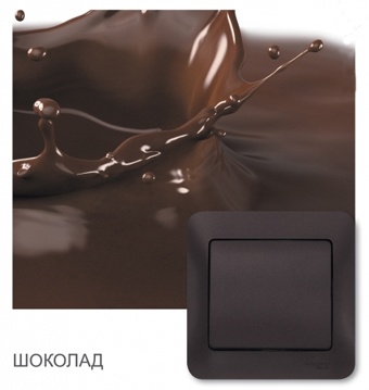 Механизмы в сборе с рамкой Glossa шоколад