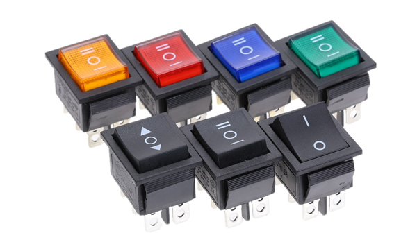 Клавишные выключатели на три положения ON-OFF-ON 250V