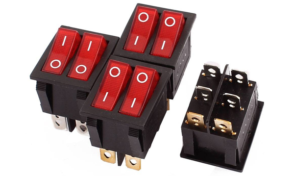 Клавишные выключатели двойные 250V