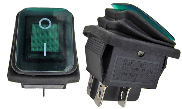 Клавишные выключатели влагозащищенные 250V