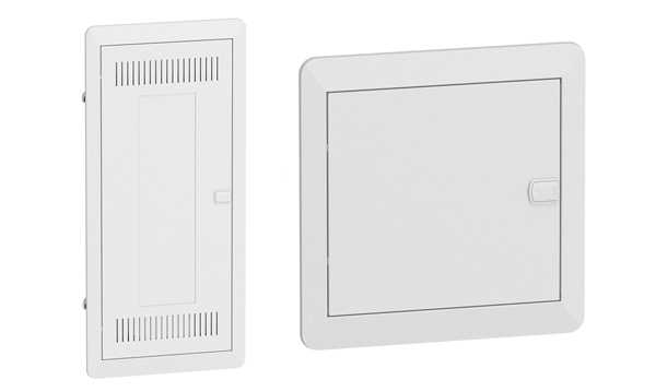 Пластиковые боксы Schneider Electric серии  Resi9 KV с металлической дверью встраиваемые