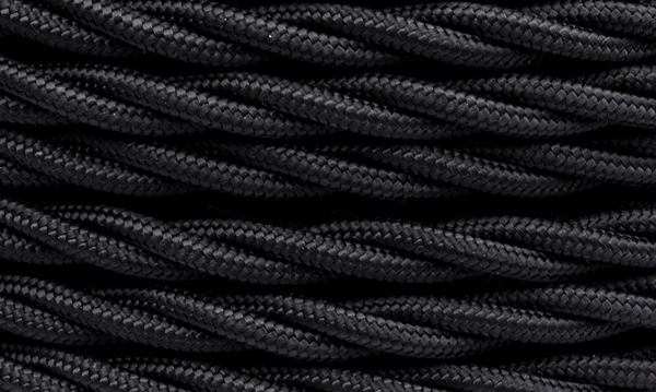 Ретро провода силовые Bironi чёрный матовый