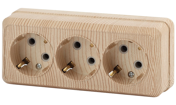 Розетки и выключатели Intro серия Quadro Сосна открытой установки