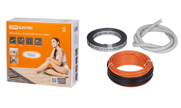 Кабель двухжильный теплый пол в стяжку ПРОФИ TDM