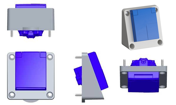 Одинарные розетки на панель Schuko 16A IP44, IP54