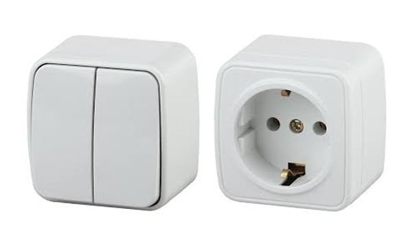 Розетки и выключатели Intro серия Polo белые открытой установки