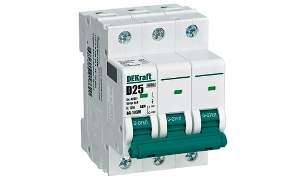 Автоматические выключатели ВА-103 6кА DEKraft характеристика D