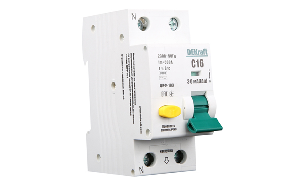 Дифференциальные автоматы ДИФ-103 New 1-фазные 4.5кА DEKraft