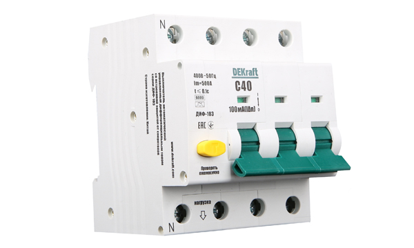 Дифференциальные автоматы ДИФ-103 тип С АС/А 6кА DEKraft
