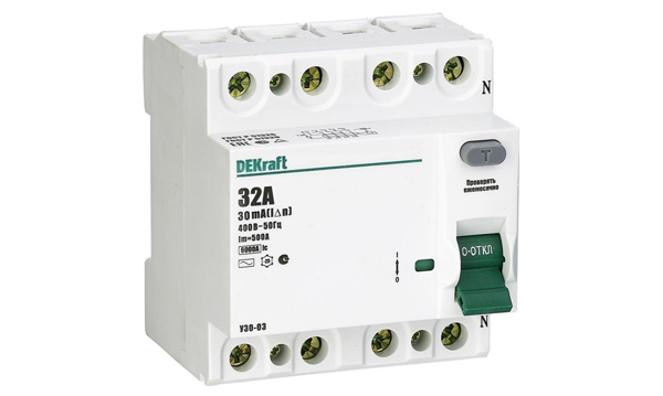 Выключатели дифференциального тока серии УЗО-03 NEW тип А 6кА DEKraft