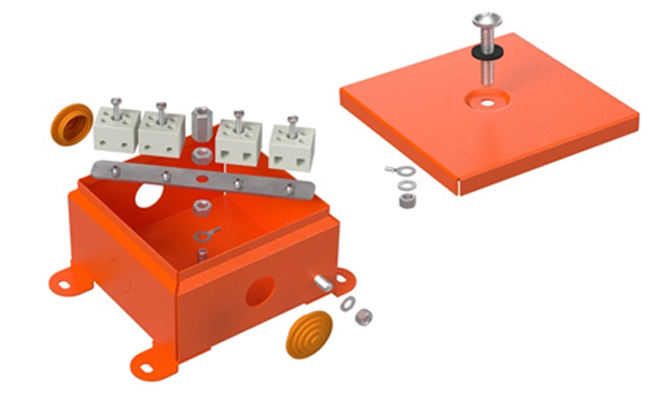 Коробки огнестойкие металлические 110х110 открытой установки IP55 RAL 2004