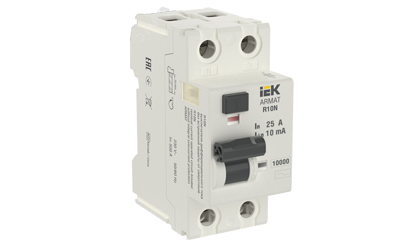 УЗО двухполюсные ARMAT R10N типа АС и AC-S 10кА IEK