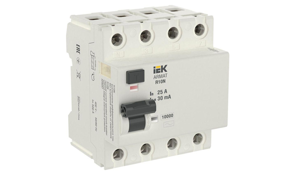 УЗО четырехполюсные ARMAT R10N типа АС и AC-S 10кА IEK