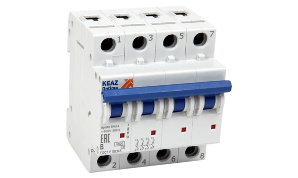 Автоматические выключатели OptiDin BM63 КЭАЗ с характеристикой В (автоматы до 63A)