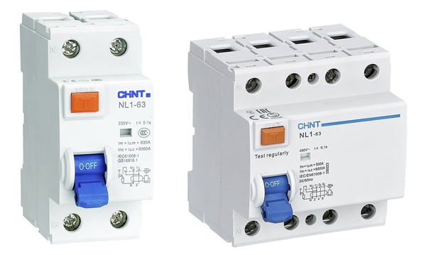 УЗО двухполюсные и четырехполюсные NL1 тип AC Chint