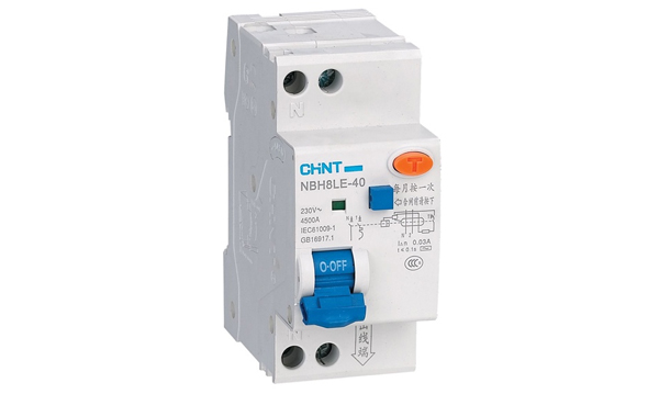 Дифференциальные автоматы двухполюсные NBH8LE-40 х-ка С тип АС 4,5кА Chint