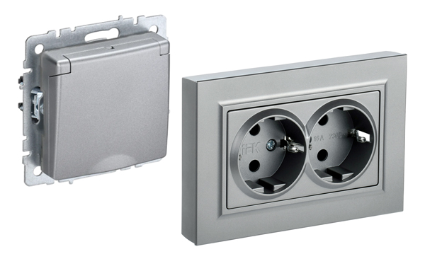 Механизмы IEK серия BRITE алюминий