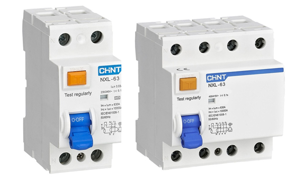 УЗО двухполюсные и четырехполюсные NXL-63 тип А/АС Chint