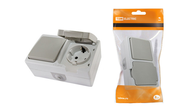 Розетки и выключатели Вуокса IP54 TDM (ТДМ) накладные