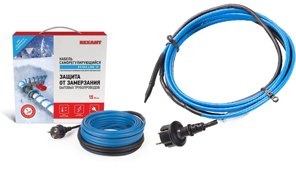 Кабель саморегулирующийся для обогрева труб Rexant 15MSR-PB (на трубу)