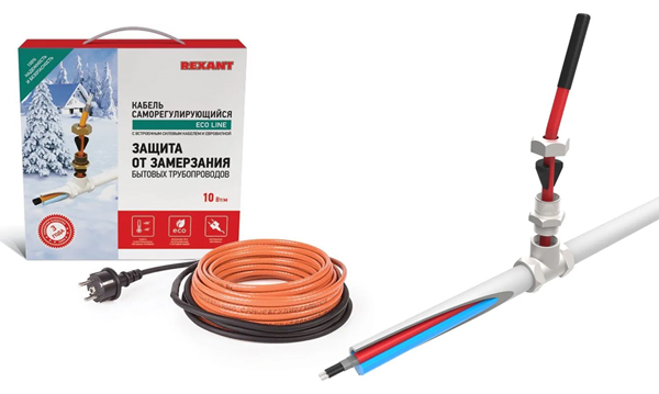 Кабель саморегулирующийся для обогрева труб Rexant ECO Line 10 (в трубу)