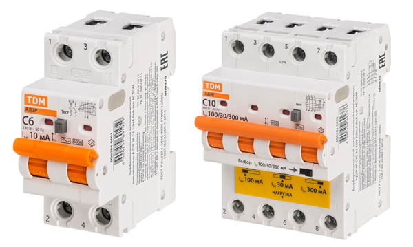 Дифференциальные автоматы АД2Р/4Р тип АС TDM Electric