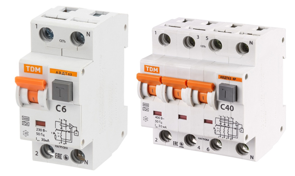 Дифференциальные автоматы АВДТ63 В/С тип А TDM Electric