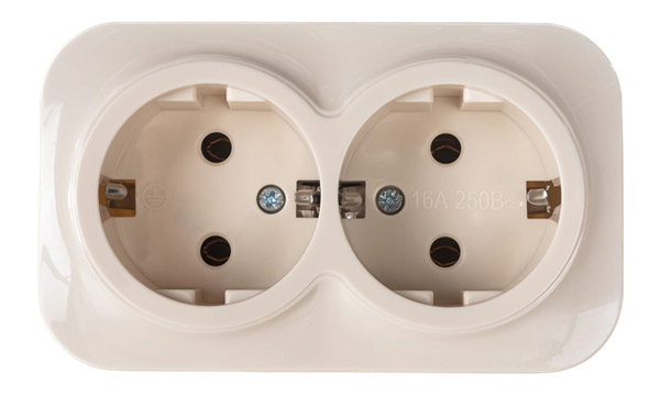 Розетки и выключатели IEK серия Glory кремовый открытой установки