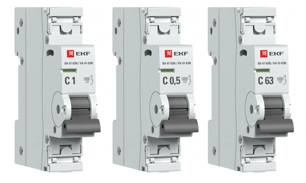 Автоматические выключатели ВА47-63N с характеристикой C (до 63A) 6kA PROxima EKF