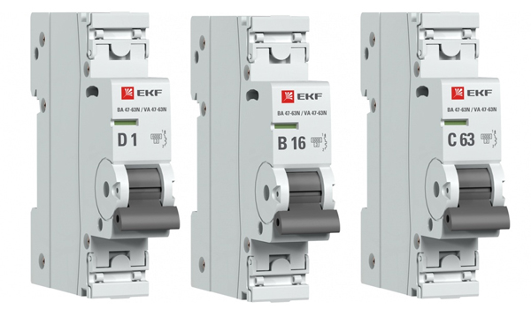 Автоматические выключатели ВА47-63N с характеристикой B/C/D (до 63A) 6kA PROxima EKF