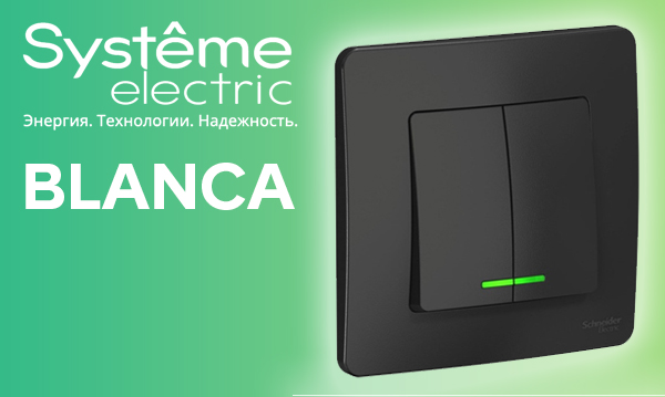 Розетки и выключатели скрытой установки Blanca Systeme Electric антрацит