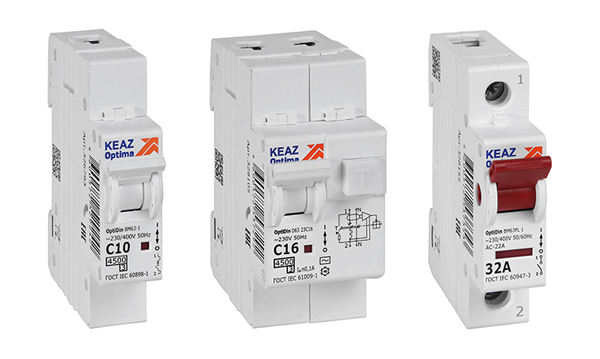 Дифференциальные автоматы двухполюсные OptiDin D63 тип АC 4,5кА КЭАЗ