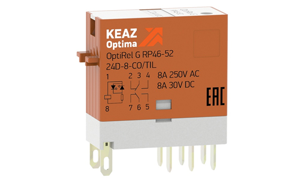 Миниатюрное промышленное реле OptiRel G RP46 8А КЭАЗ
