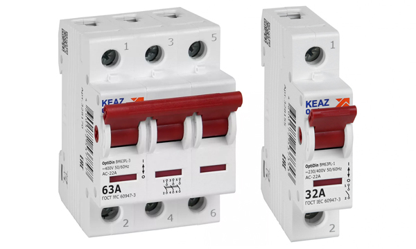 Выключатели нагрузки модульные ВМ63Р OptiDin КЭАЗ