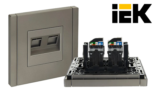Розетки и выключатели IEK FORTE&PIANO цвет сталь