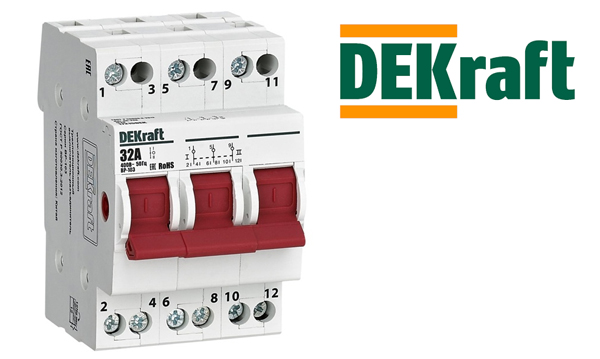 Рубильники реверсивные модульные ВР-103 DEKraft