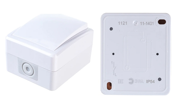 Розетки и выключатели накладные Эксперт Эра IP54 белый