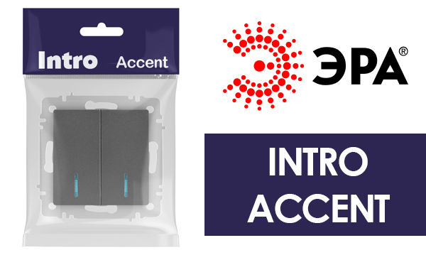 Механизмы и рамки Intro серия Accent графит