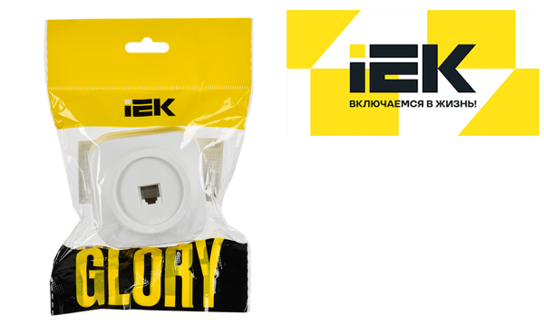 Розетки и выключатели IEK серия Glory белый матовый открытой установки