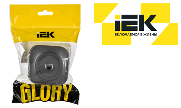 Розетки и выключатели IEK серия Glory сталь матовый открытой установки